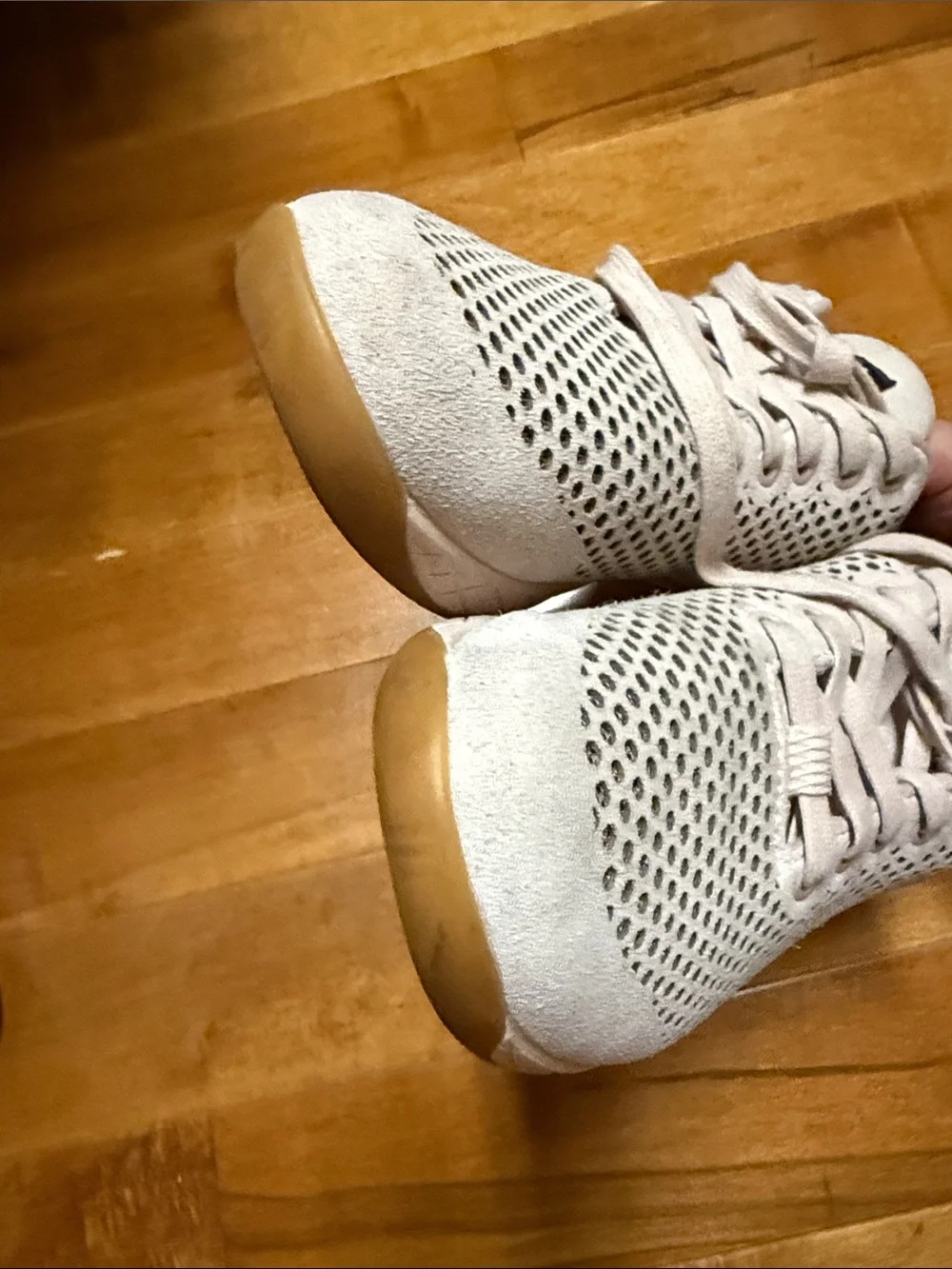 NOBULL Pale Pink Perforated Leather Sneakers